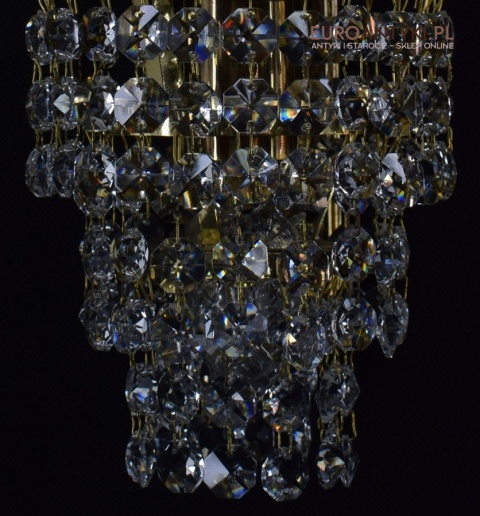 Antyk retro kinkiet kryształowy lampa ścienna z kryształami oświetlenie zabytkowe