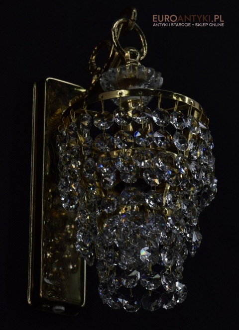 Antyk retro kinkiet kryształowy lampa ścienna z kryształami oświetlenie zabytkowe