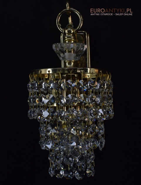Antyk retro kinkiet kryształowy lampa ścienna z kryształami oświetlenie zabytkowe