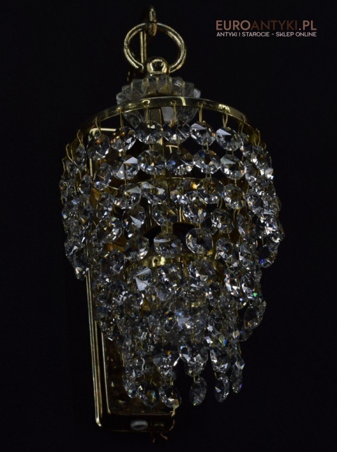 Antyk retro kinkiet kryształowy lampa ścienna z kryształami oświetlenie zabytkowe