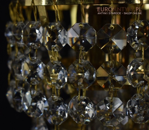 Antyk retro kinkiet kryształowy lampa ścienna z kryształami oświetlenie zabytkowe