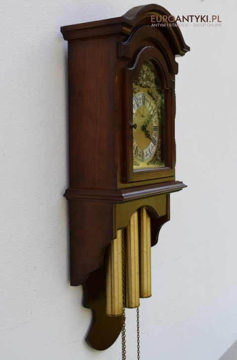 Antyk. Stary zegar HERMLE wiszący ścienny 3 obicążniki. Wybija piękną melodie co 15 minut