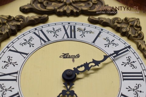Antyk. Stary zegar HERMLE wiszący ścienny 3 obicążniki. Wybija piękną melodie co 15 minut