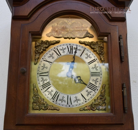 Antyk. Stary zegar HERMLE wiszący ścienny 3 obicążniki. Wybija piękną melodie co 15 minut