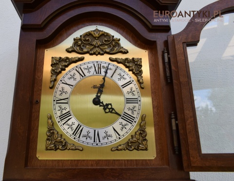 Antyk. Stary zegar HERMLE wiszący ścienny 3 obicążniki. Wybija piękną melodie co 15 minut