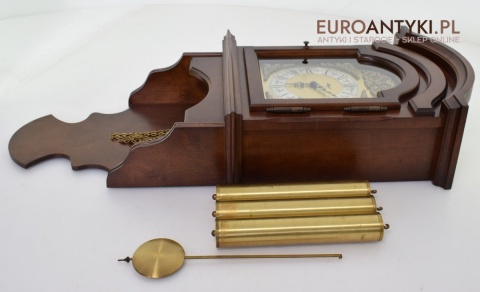 Antyk. Stary zegar HERMLE wiszący ścienny 3 obicążniki. Wybija piękną melodie co 15 minut