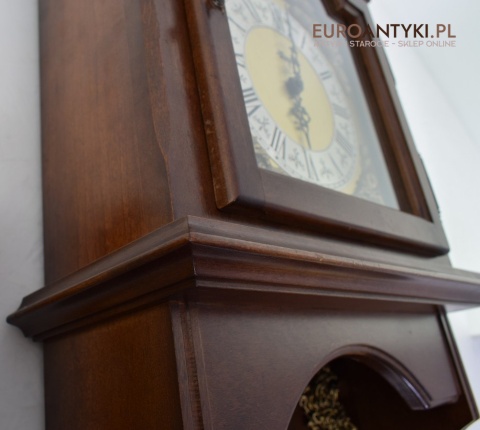 Antyk. Stary zegar HERMLE wiszący ścienny 3 obicążniki. Wybija piękną melodie co 15 minut