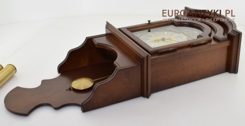 Antyk. Stary zegar HERMLE wiszący ścienny 3 obicążniki. Wybija piękną melodie co 15 minut