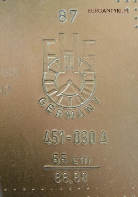 Antyk. Stary zegar HERMLE wiszący ścienny 3 obicążniki. Wybija piękną melodie co 15 minut