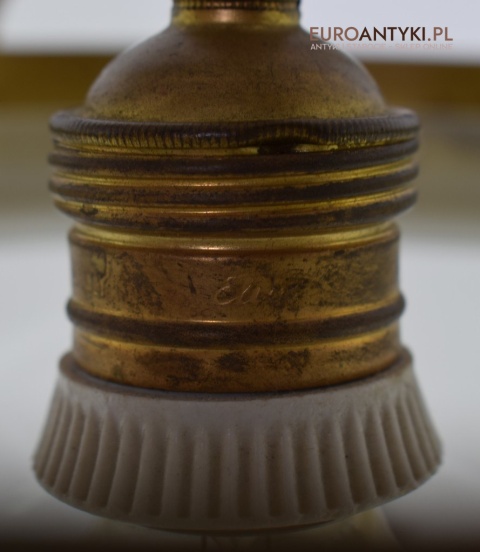 Secesyjna lampa sufitowa do pałacu zamku. Żyrandol antyczny ze szlifowanym kloszem antyk Art Nouveau