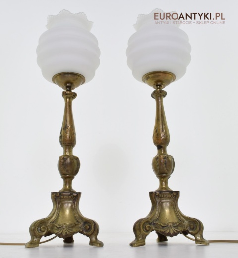 2 pałacowe lampy na stolik