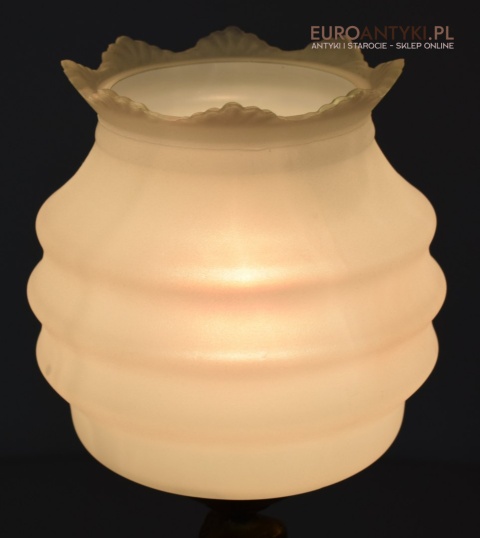 2 zabytkowe lampy na stolik. Muzealne mosiężne lamki stołowe pałacowe dworskie.