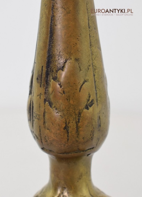 2 zabytkowe lampy na stolik. Muzealne mosiężne lamki stołowe pałacowe dworskie.