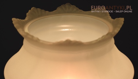 2 zabytkowe lampy na stolik. Muzealne mosiężne lamki stołowe pałacowe dworskie.