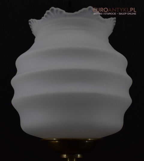 2 zabytkowe lampy na stolik. Muzealne mosiężne lamki stołowe pałacowe dworskie.