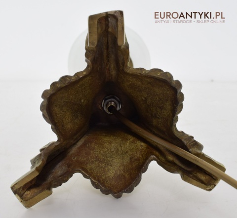 2 zabytkowe lampy na stolik. Muzealne mosiężne lamki stołowe pałacowe dworskie.