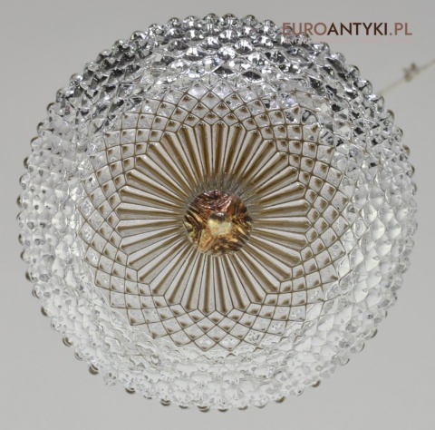 Ekskluzywna lampa wisząca stylowa z karbowanym kloszem. Lampa sufitowa pałacowa.