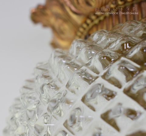 Ekskluzywna lampa wisząca stylowa z karbowanym kloszem. Lampa sufitowa pałacowa.