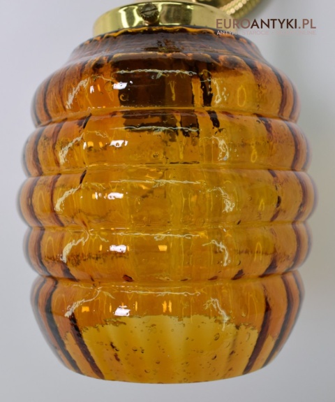 Retro kinkiety skandynawskie lampy ścienne mosiężne z miodowymi kloszami