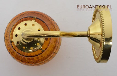 Retro kinkiety skandynawskie lampy ścienne mosiężne z miodowymi kloszami