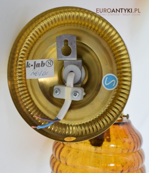 Retro kinkiety skandynawskie lampy ścienne mosiężne z miodowymi kloszami