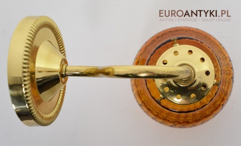 Retro kinkiety skandynawskie lampy ścienne mosiężne z miodowymi kloszami