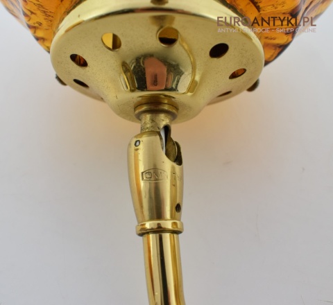 Retro kinkiety skandynawskie lampy ścienne mosiężne z miodowymi kloszami