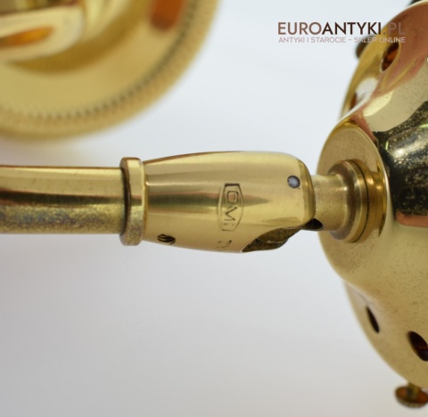 Retro kinkiety skandynawskie lampy ścienne mosiężne z miodowymi kloszami