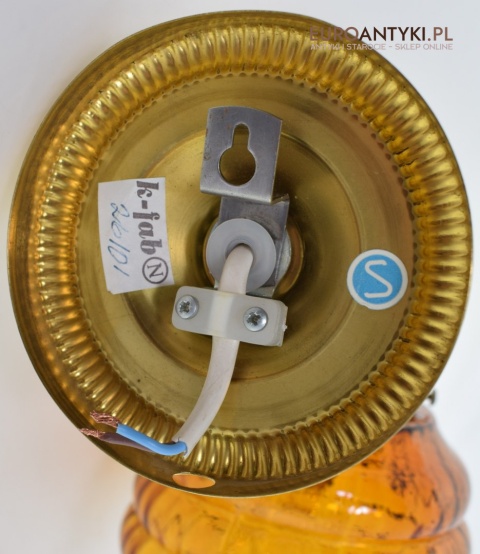 Retro kinkiety skandynawskie lampy ścienne mosiężne z miodowymi kloszami