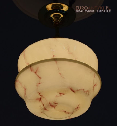 Oświetlenie Art Deco lampa sufitowa marmurkowe szkło. Retro lampy do domu.