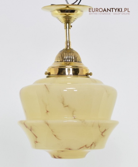 Oświetlenie Art Deco lampa sufitowa marmurkowe szkło. Retro lampy do domu.