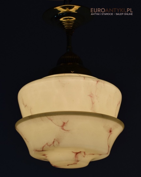 Oświetlenie Art Deco lampa sufitowa marmurkowe szkło. Retro lampy do domu.