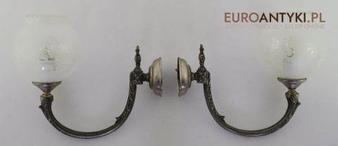 srebrne kinkiety z kloszem