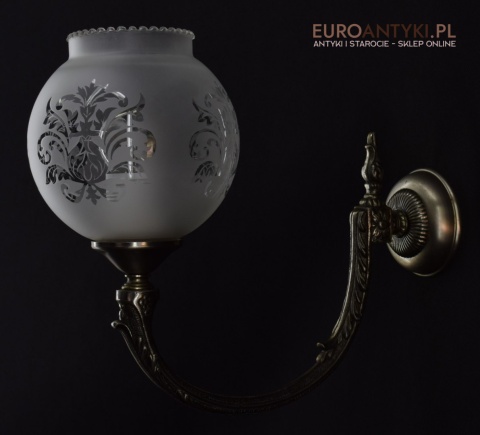 XL duże srebrne kinkiety z kloszami. Lampy łazienkowe na ścianę retro stylowe oświetlenie