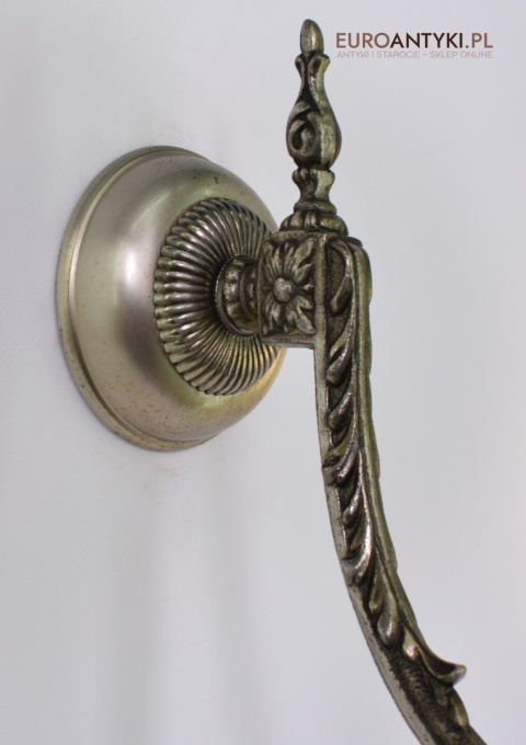 XL duże srebrne kinkiety z kloszami. Lampy łazienkowe na ścianę retro stylowe oświetlenie