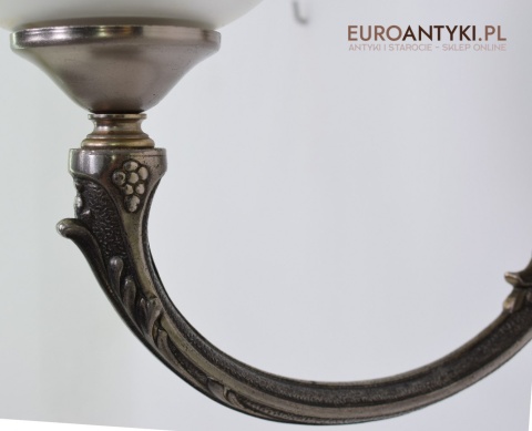 XL duże srebrne kinkiety z kloszami. Lampy łazienkowe na ścianę retro stylowe oświetlenie