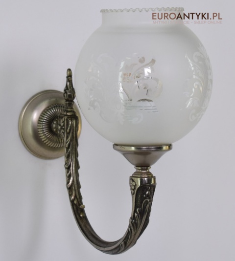 XL duże srebrne kinkiety z kloszami. Lampy łazienkowe na ścianę retro stylowe oświetlenie