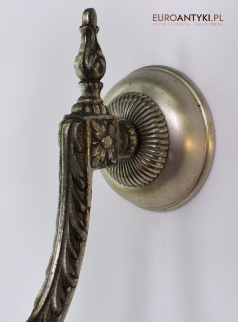 XL duże srebrne kinkiety z kloszami. Lampy łazienkowe na ścianę retro stylowe oświetlenie