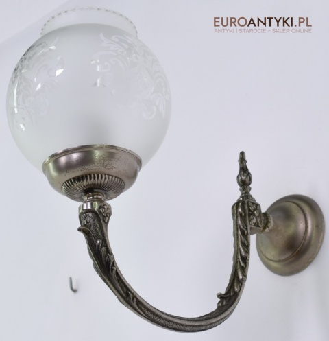 Srebrne kinkiety salonowe lampy ścienne do łazienki ganku holu oświetlenie retro