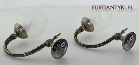 Srebrne kinkiety salonowe lampy ścienne do łazienki ganku holu oświetlenie retro