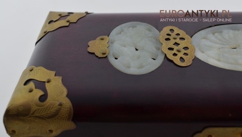 Orientalna szkatułka na biżuterie. Antyk. Zabytkowy kuferek z SHANGHAI na pierścionki i łańcuszki.