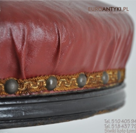 Secesyjny stołeczek do pianina. Regulowany okrągły stołek antyczny.