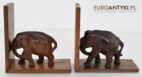 podpórki do książek ze słoniami