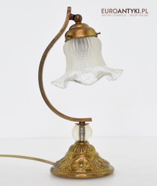 Antyczna lampa stołowa z ruchomym kloszem