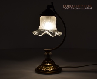 Antyczna lampa stołowa z ruchomym kloszem