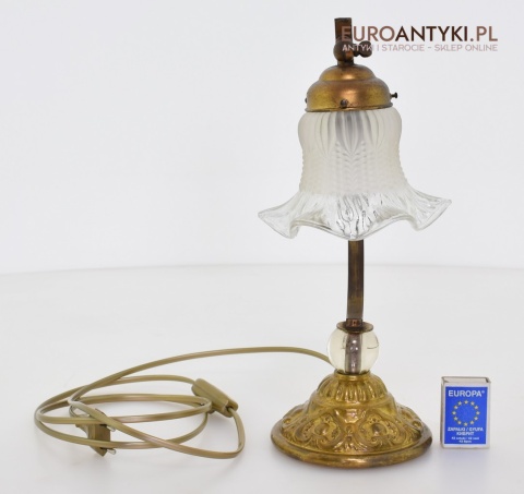 Antyczna lampa stołowa z ruchomym kloszem