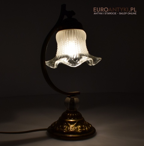 Antyczna lampa stołowa z ruchomym kloszem