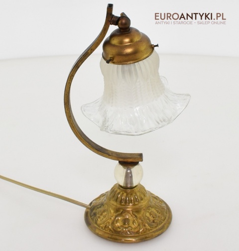 Antyczna lampa stołowa z ruchomym kloszem