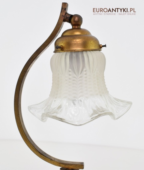 Antyczna lampa stołowa z ruchomym kloszem