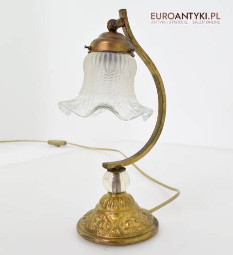 Antyczna lampa stołowa z ruchomym kloszem